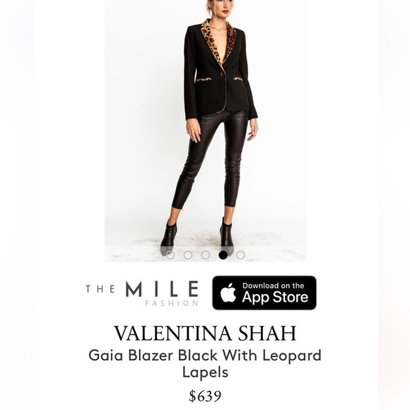 VALENTINA SHAH Black/Leopard Blazer Jacket Size 0 - Picture 2 of 5